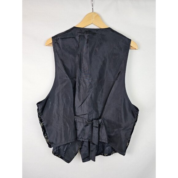 Impressions of California Vintage Christmas Vest Size XL Black Glitter Bows - Picture 7 of 8
